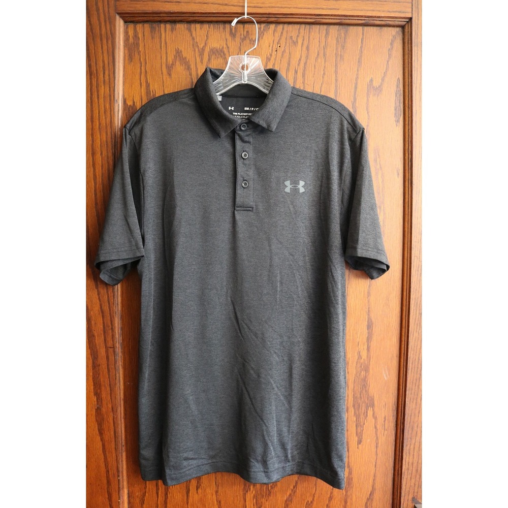 UNDER ARMOUR The Playoff Polo Shirt Mens Small Charcoal Grey Short Sleeve Golf
